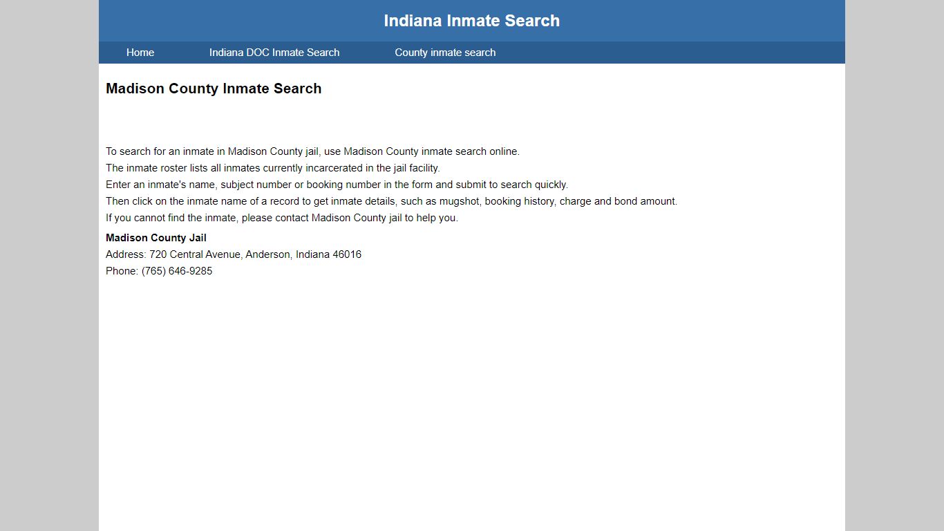 Madison County Inmate Search